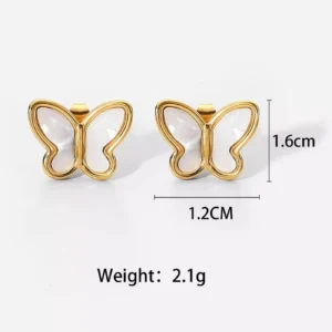 white baterfly earring