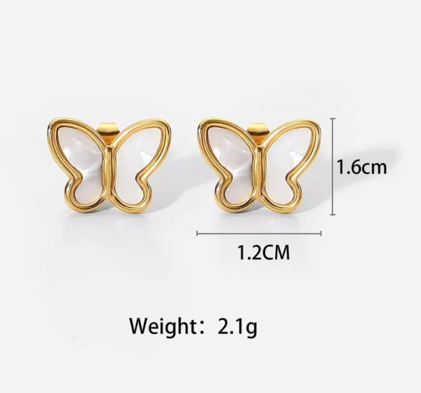 white baterfly earring