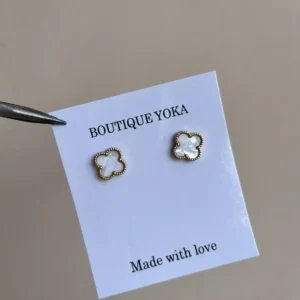 van cleef earrings in white